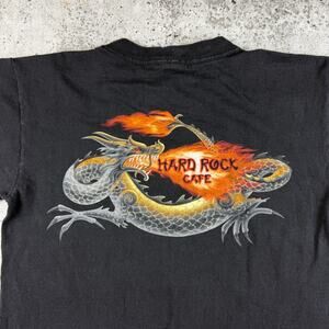 Vintage Hard Rock Cafe Flames And Dragon Shirt Size Small Y2K